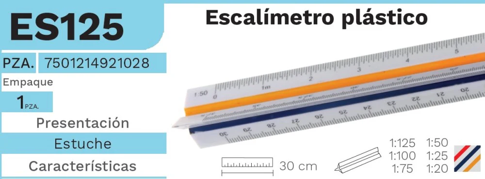 Escalímetro Plástico 30cm Barrilito® ES125 [Pieza]