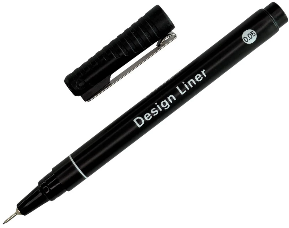 Estilógrafo Desechable  Negro Design Liner MANNY® [Pieza]