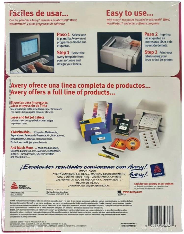 Etiqueta p/Impresora Láser c/700 14 × Hoja 50hjs TransparenteMat 1-1/3×4" Avery® 5662 [Caja] - Image 2
