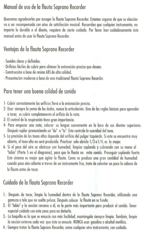 Flauta Musical Dulce Soprano Plástico Barrilito® FS4000 [Pieza] - Image 3