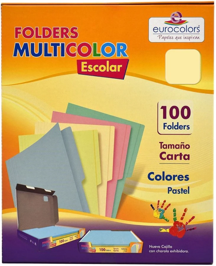 Fólder Multicolor c/100 Crema Carta eurocolors PU0036 [Caja]