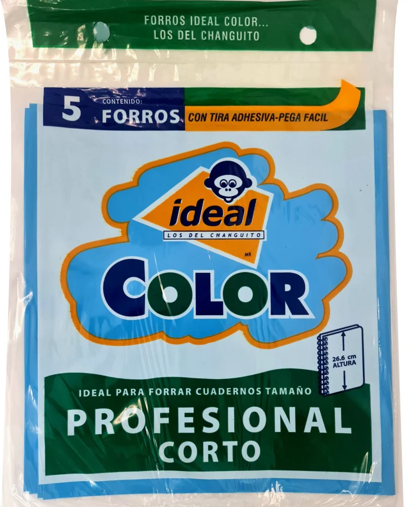 Forro p/Cuaderno Polietil  c/5  26.5cm Profesional Corto Cal.400 Ideal® [Bolsa] - Image 4