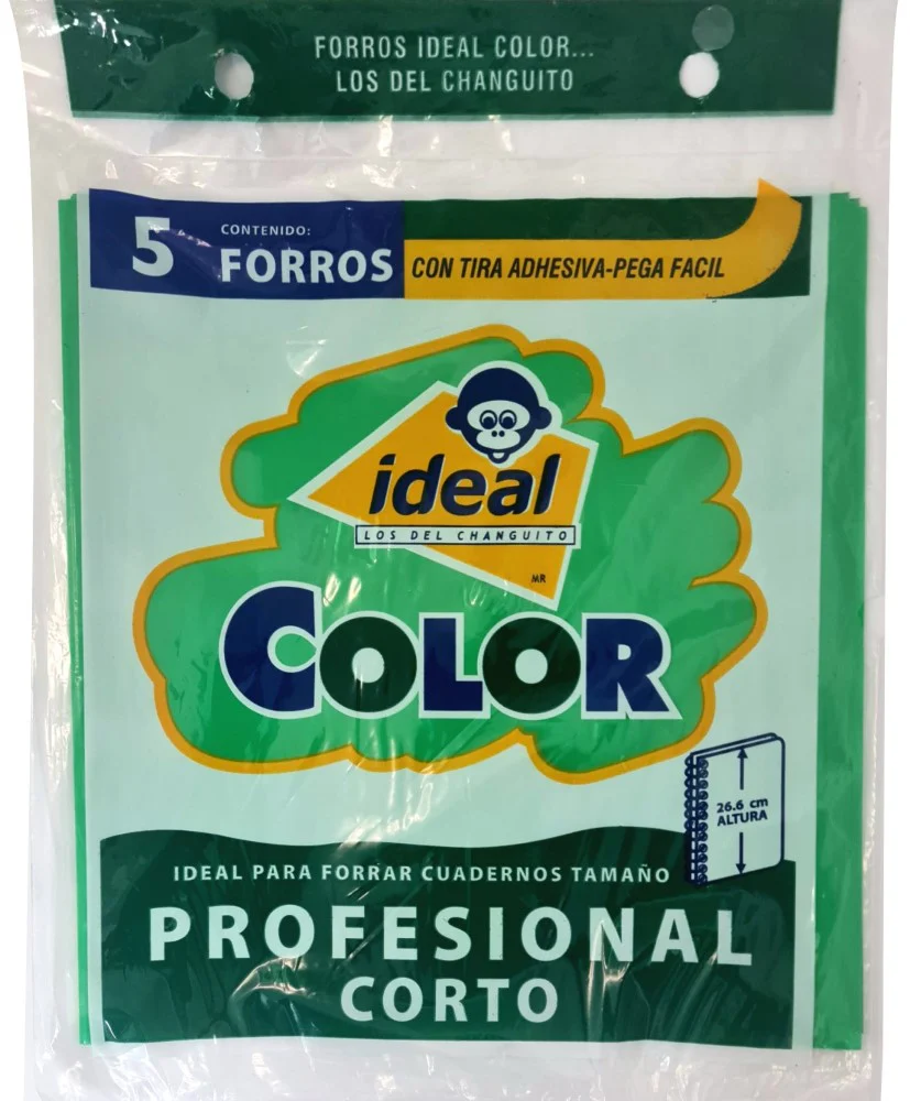 Forro p/Cuaderno Polietil  c/5  26.5cm Profesional Corto Cal.400 Ideal® [Bolsa] - Image 8