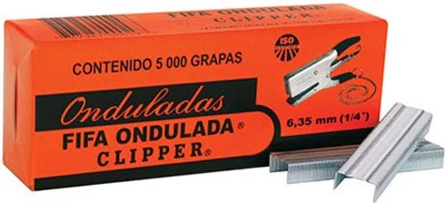 Grapa Ondulada Pilot® ¼" 6.35mm c/5000 Fifa® CLIPPER [Caja]
