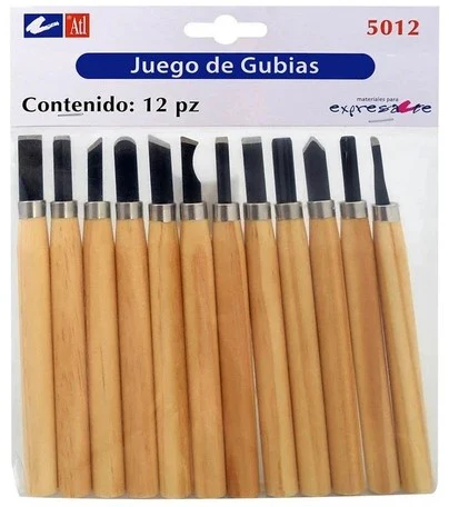 Gubia p/Tallado Mango de Madera c/12 Alt® 5012 [Paquete]