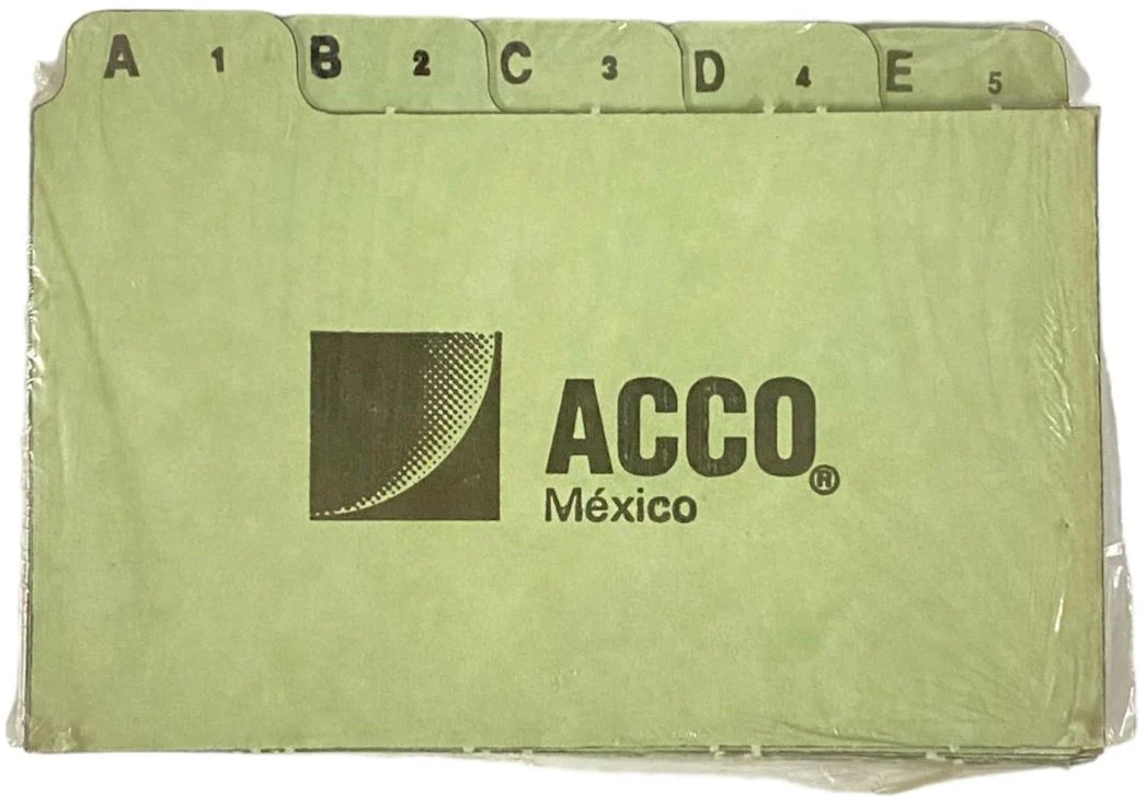 Guía p/Archivo Pressboard Alfanumérica c/25 Verde Claro 3×5" ACCO® P1645 [Pieza]