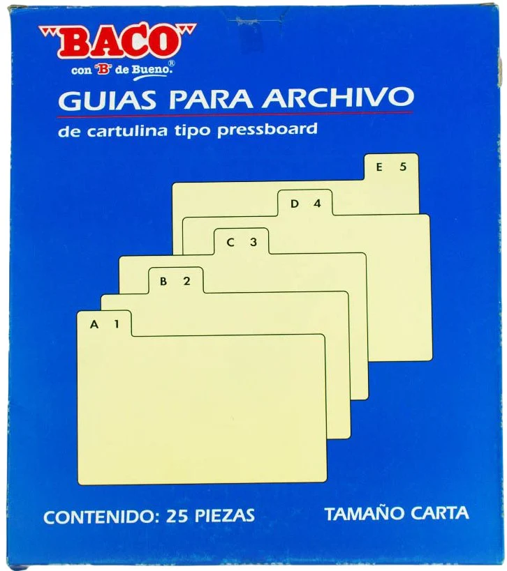 Guía p/Archivo Pressboard  c/25 Verde Claro  Alfanumérica Baco® [Paquete] - Image 6
