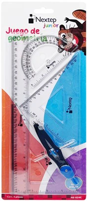 Juego de geometría c/Compás Transparente Nextep® NE-024C [Pieza]