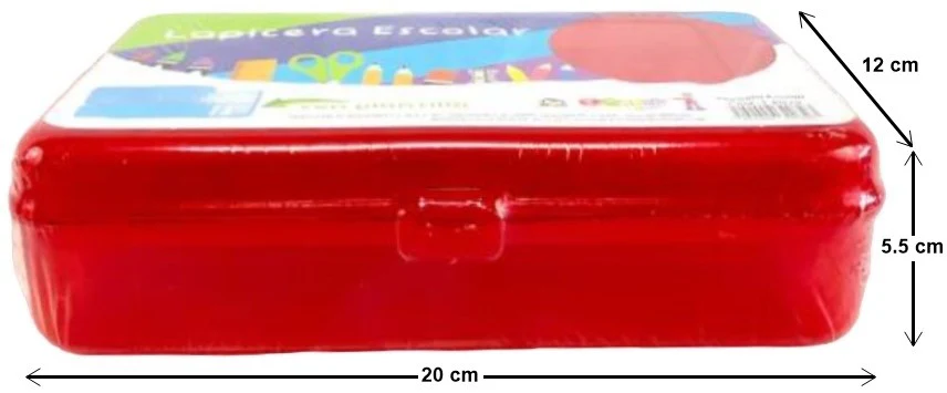 Lapicera Caja Plástica c/Plantilla Colores 20×12×5½cm D`Art® [Pieza] - Image 4