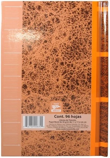 Libreta de Transito 96 hojas 11.3×17cm Estrella® 635 [Pieza] - Image 3