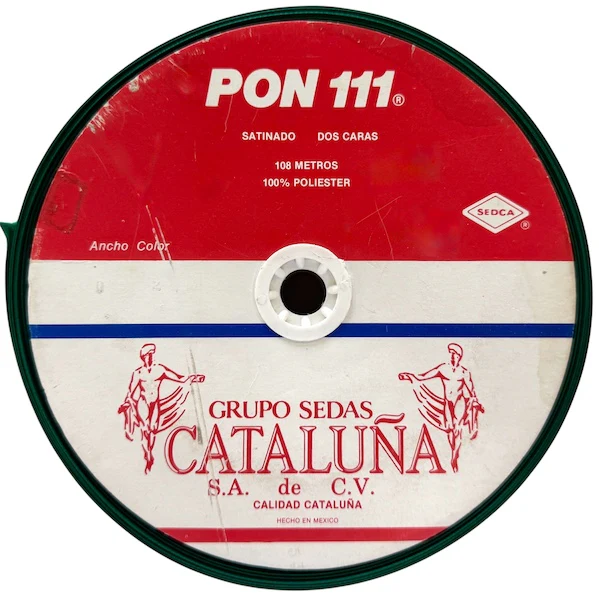 Listón Cataluña Satin 0111 Satin 2 Caras K 021 Verde Bandera A9 (108m) Cataluña® [Metro] - Image 3