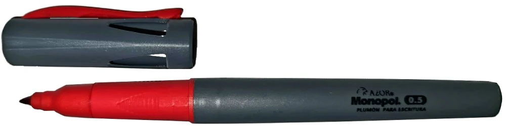 Marcador Permanente Nonopol Rojo Fino 0.5mm AZOR® 3800 [Pieza]