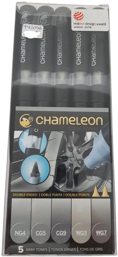 Marcador Rotulador Doble Punta c/5 Tonos Gris chameleon™ ECHCT0509 [Pieza]