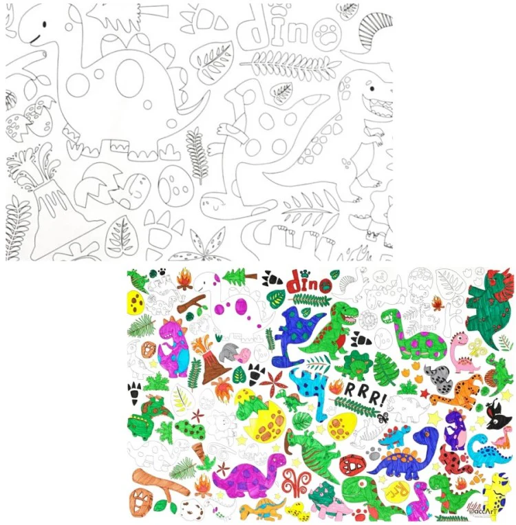 Material Didáctico Cartel p/Colorear Gigante Dinosaurios 90×60cm DaccArT® [Pieza] - Image 3