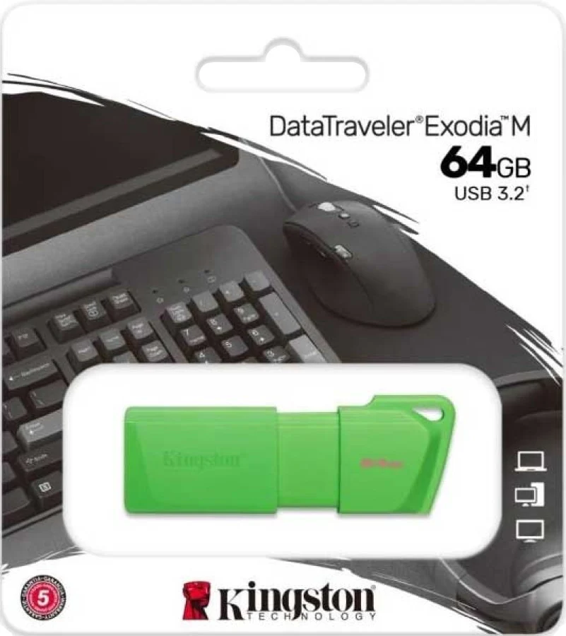 Memoria USB 3.2 Gen1 DataTraveler® 64gb Verde Exodia™ Kingston® KC-U2L64-7 LG [Pieza]