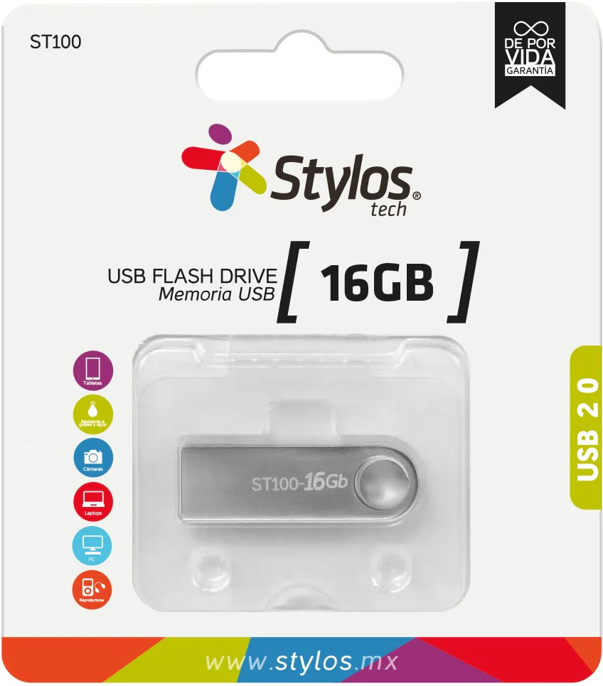 Memoria USB  Metálica  ST100 Tipo A 2.0 Stylos® Tech [Pieza] - Image 3