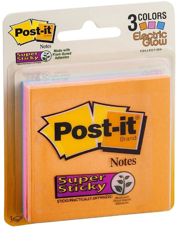 Notas Adhesivas Post-It® 3 Bloc.c/45hjs 135hj Colores Neón(3) 3×3" 3M® 3321-SSAN [Paquete]