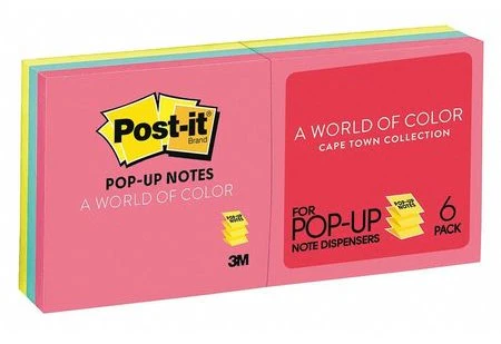 Notas Adhesivas Repuesto Post-It® Pop-up 6b c/100h 600hj ColoresCapeTown 3×3" 3M® R330-AN [Paquete]
