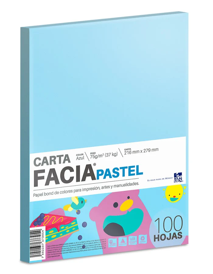 Papel Bond Color  75g Facia Pastel pack Copamex® [Cien hojas/Paquete/Resma]
