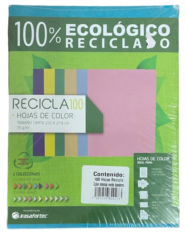 Papel Bond Color  Carta Recicla 100 Irasa® [Cien hojas/Paquete/Resma] - Image 23