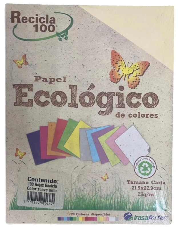 Papel Bond Color  Carta Recicla 100 Irasa® [Cien hojas/Paquete/Resma] - Image 3