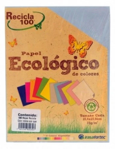 Papel Bond Color  Carta Recicla 100 Irasa® [Cien hojas/Paquete/Resma] - Image 5