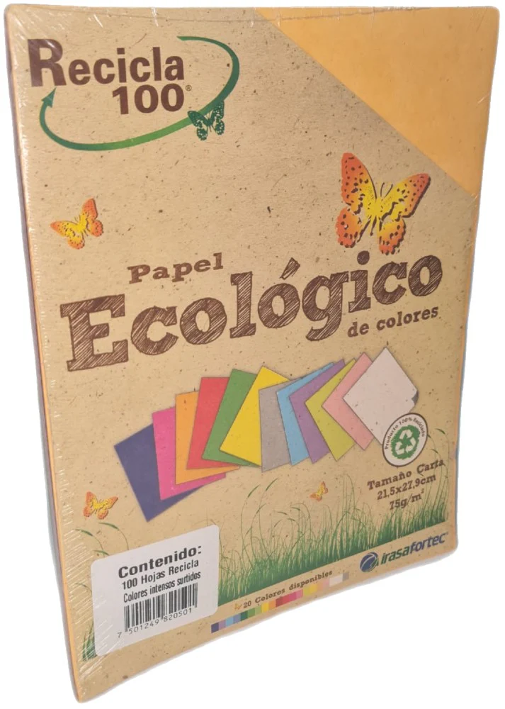 Papel Bond Color  Carta Recicla 100 Irasa® [Cien hojas/Paquete/Resma] - Image 6