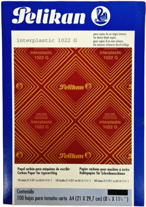 Papel Carbón Interplástic 1022 G c/100 Negro Carta Pelikan® [Caja]