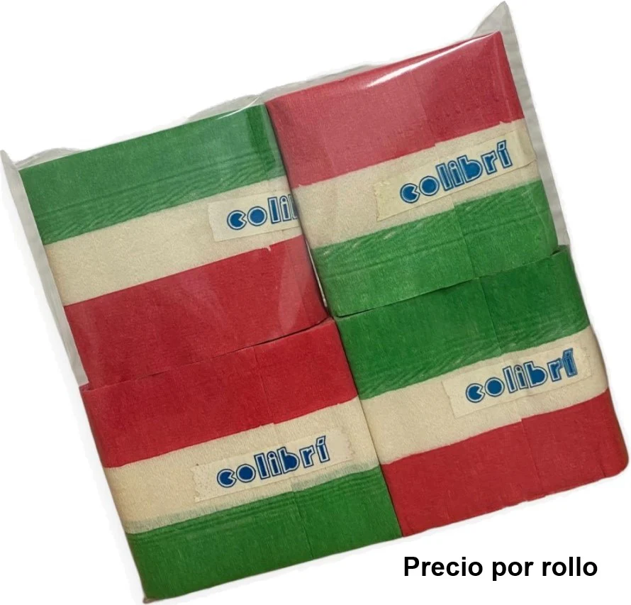 Papel Crepe Festón Tricolor 7.4cm×9m Rollo Colibrí® 350 [Rollo] - Image 2