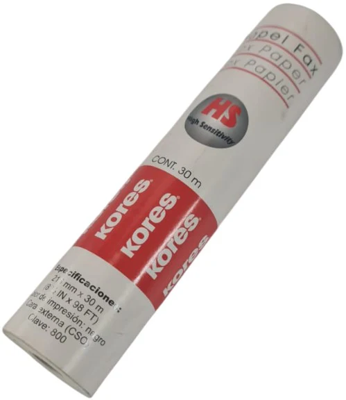 Papel para Fax Térmico .215×30m Kores® 800 [Rollo]