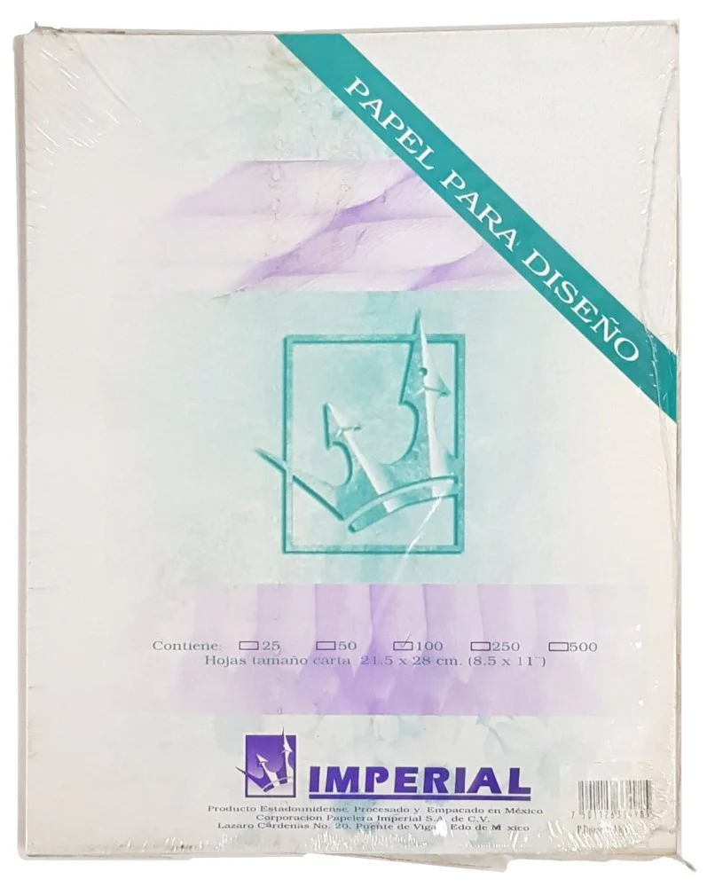 Papel Texturizado p/Diseño c/100 Colores (5) Carta 85g Imperial® [Cien hojas]