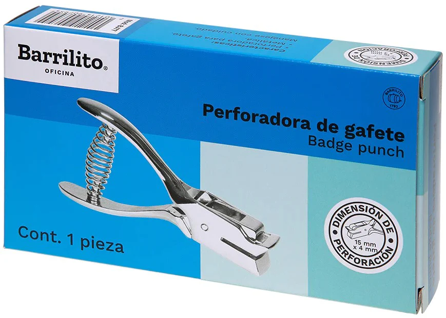 Perforadora p/Gafetes Ranura Ovalada 4×15mm Barrilito® BJ77 [Pieza]