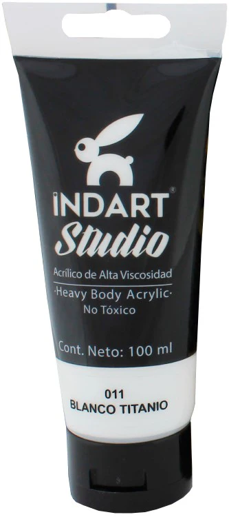 Pintura Acrílica INDART #011 Alta Viscosidad 100ml Blanco Studio INDART® PIAAV07011 [Pieza]