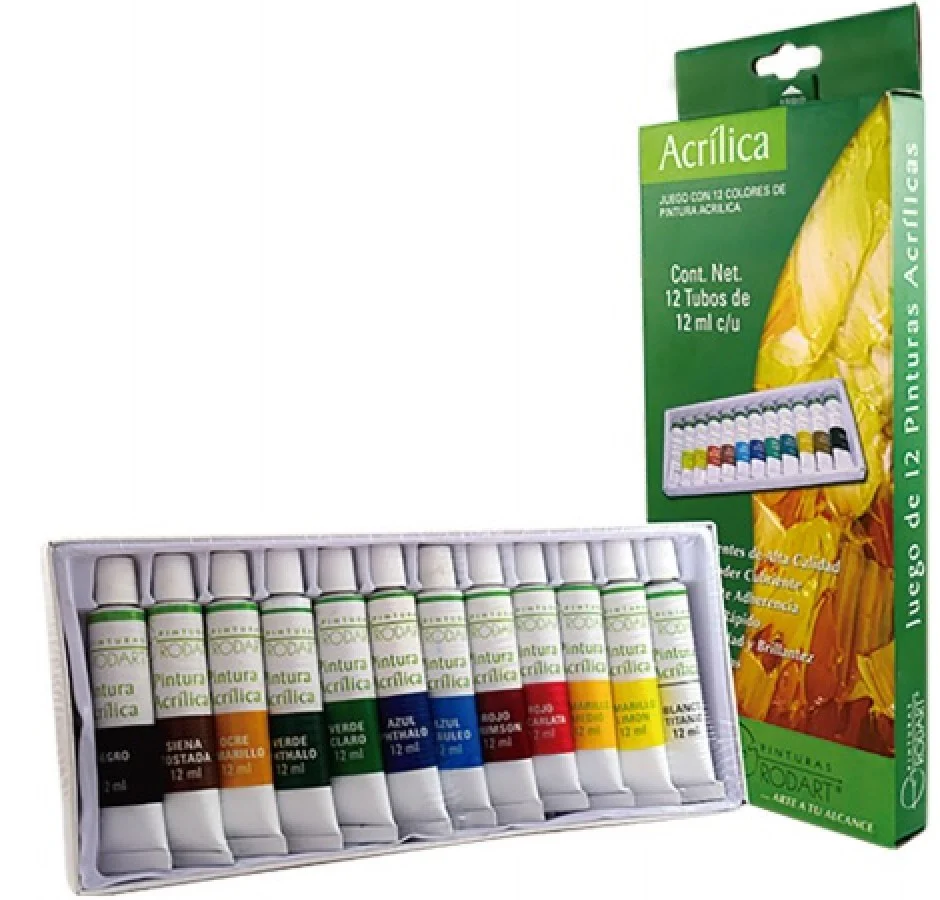 Pintura Acrílica Rodart Acrilica Rodart c/12 12ml Colores RODART® [Conjunto]