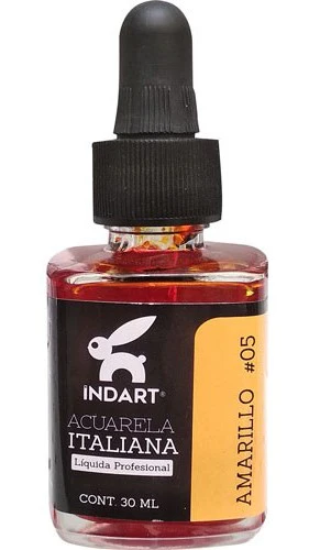 Pintura Acuarela Liquida  30ml 005 091 023 002 059 014 006 025 018 041 007 001 032 003 017 088 004 011 029 030 033 010 Italiana Vidrio INDART® [Frasco]