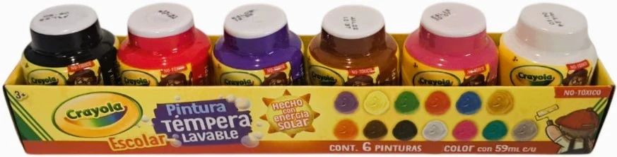Pintura Témpera Crayola Lavable 59ml Colores (6) Est.c/6 Crayola® 542006 [Estuche] - Image 2