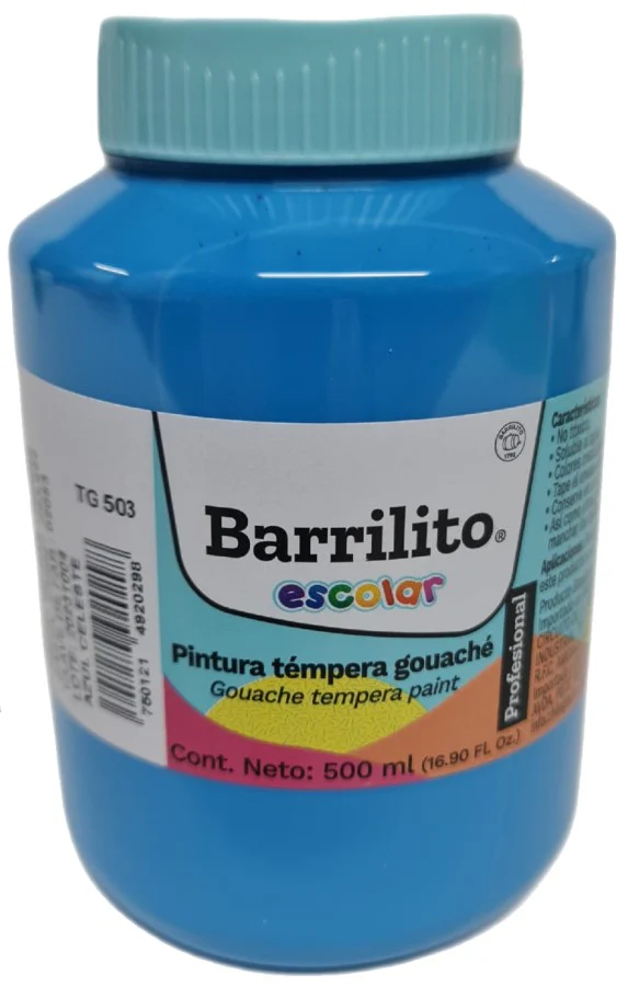 Pintura Témpera Gouaché  500ml Barrilito® [Contenedor plástico] - Image 2