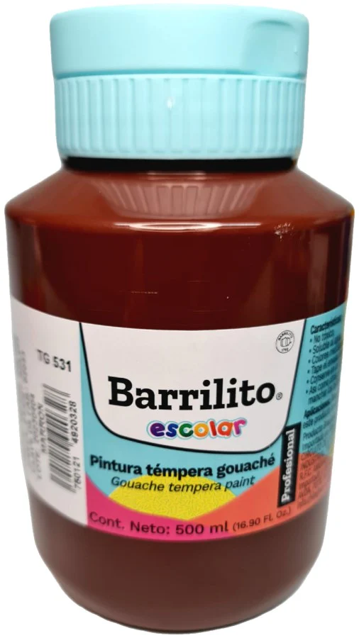 Pintura Témpera Gouaché  500ml Barrilito® [Contenedor plástico] - Image 5