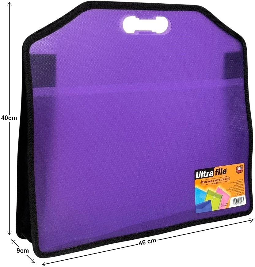 Portafolio Suave Ultra File c/Asa Colores 46×40+9cm Danpex® PAG-02 [Pieza]