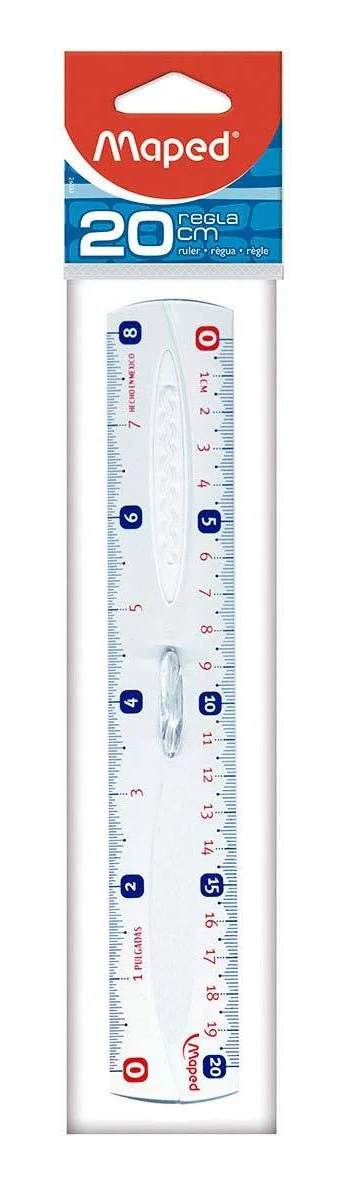 Regla Plástico Cristal Estudiantil 20cm Transparente Maped® 26033 [Pieza]