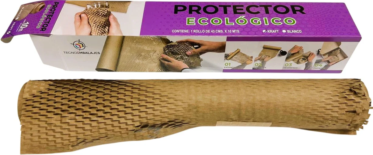Rollo Papel para Empaque Tipo Malla Panal Kraft 43cm×10m TecnoEmbalajes® [Pieza]