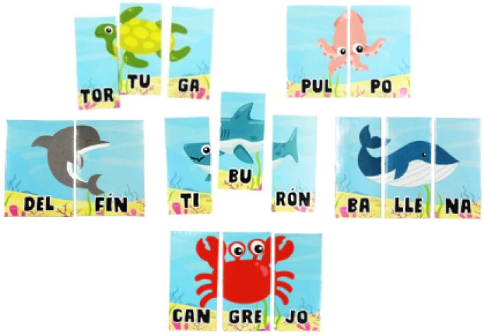 Rompecabezas Sílabas Animales Marinos 16 Piezas DaccArT® [Pieza] - Image 2