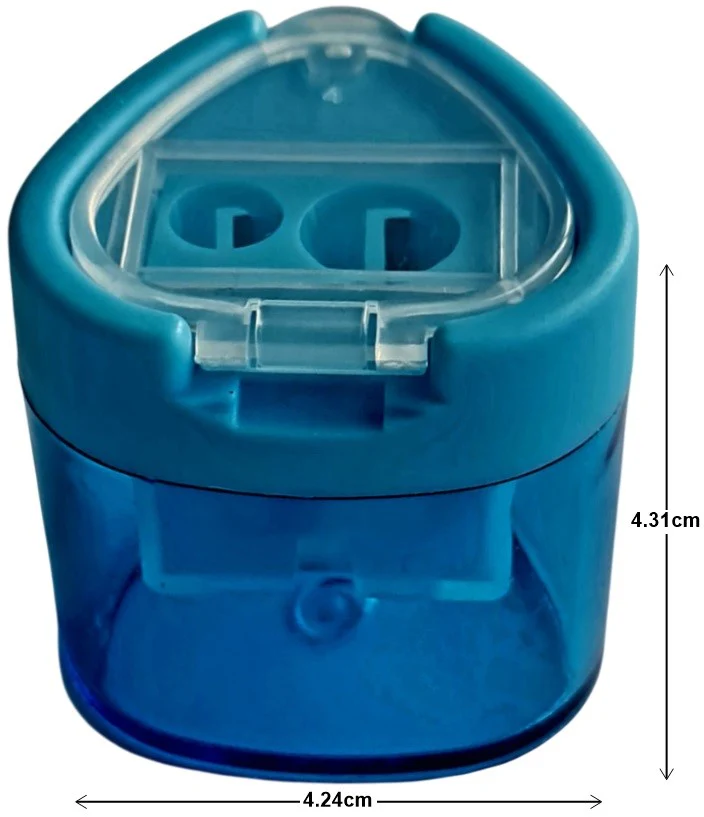 Sacapuntas de Plástico Triangular c/Tapa Doble Colores c/Deposito D'novac® SC016Z [Pieza]