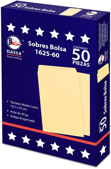 Sobre Bolsa 1625-60 caja c/50 60kg Ante 16.5×25cm Nassa® IA0291
