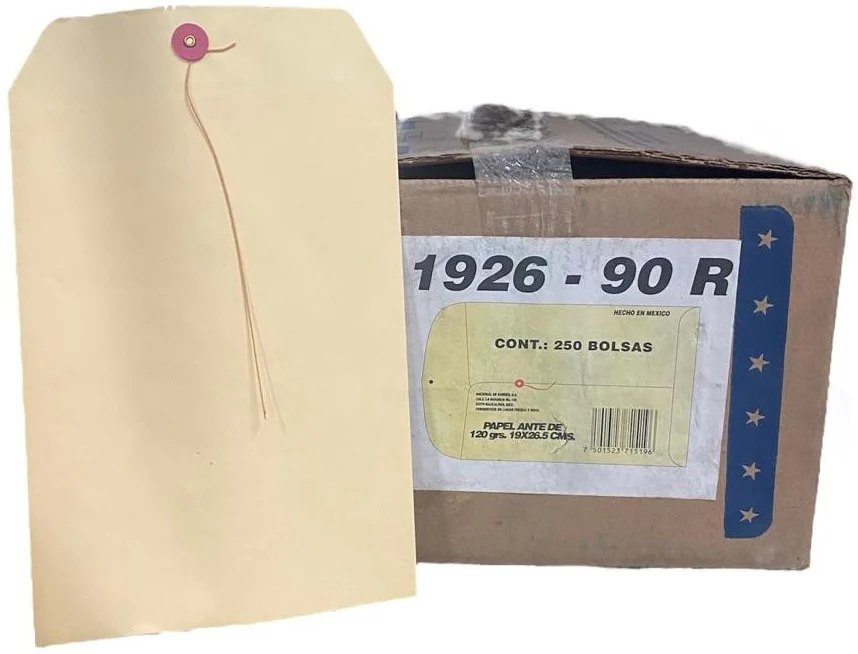 Sobre Bolsa c/Rondana 1926-80R ½ Oficio 80kg Ante 19×26.5cm Nassa® IA0072 [Sobre]