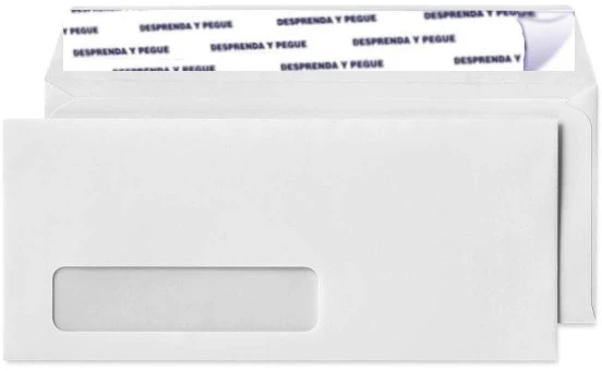Sobre c/Ventana Autoadher Desprenda y Pegue 60kg Blanco Bond Oficio 10 Nassa® HA0244 [Sobre]