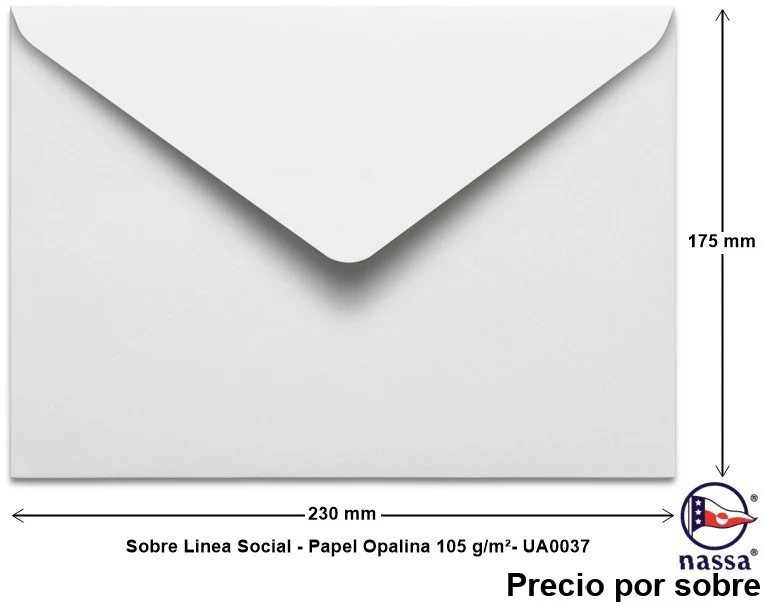 Sobre Linea Social Opalina Blanco 175×230mm Nassa® UA0037 [Sobre]
