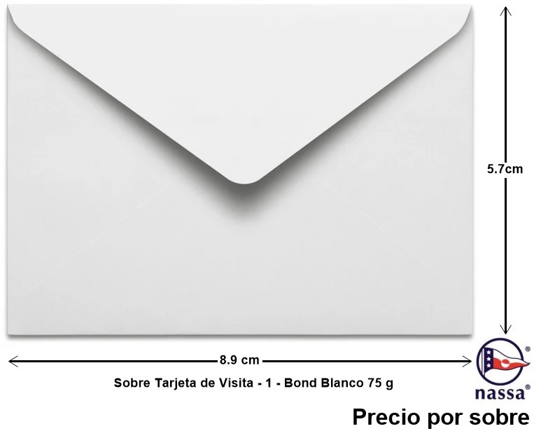 Sobre tarjeta de Visita #1 Blanco Bond 5.7×8.9cm Nassa® HA0057 [Sobre]