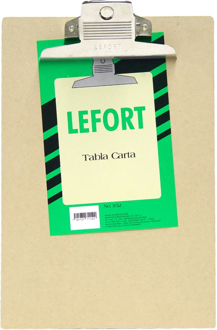 TablaAgarraPapel Fibracel  Madera Broche Placa Metal Lefort® [Pieza] - Image 2