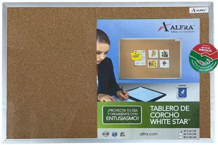 Tablero de Corcho White Star 40×60cm Alfra® [Pieza]